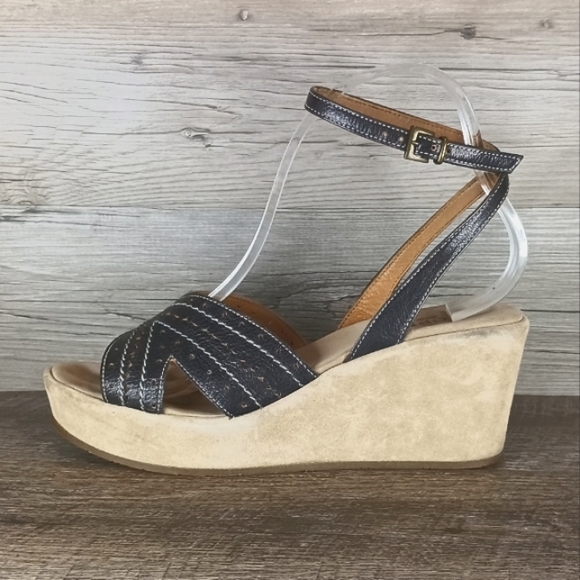 Cordani Shoes - 💚💚 CORDANI Platform Wedge Women's 38 Sandals Ankle Strap Black Tan Italy